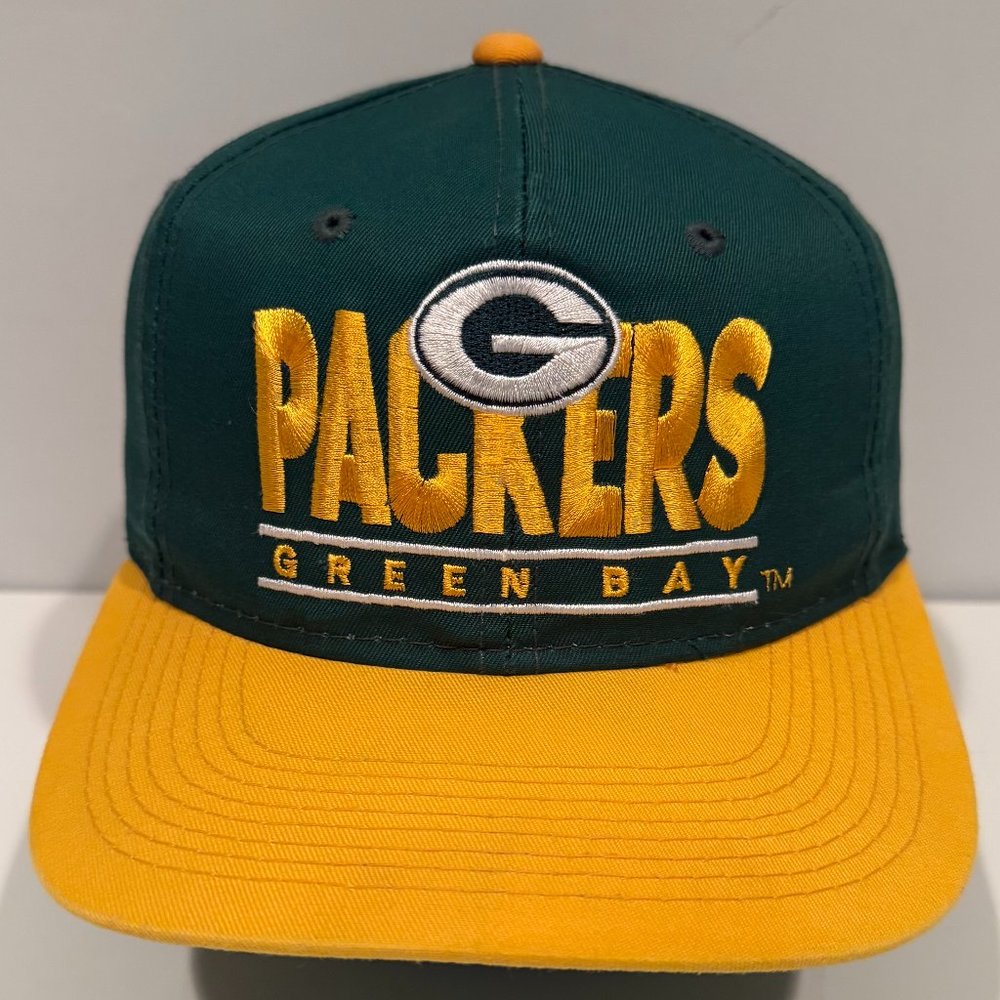 Vintage Green Bay Packers NFL Team Apparel Snapback Adjustable Hat Green/Yellow